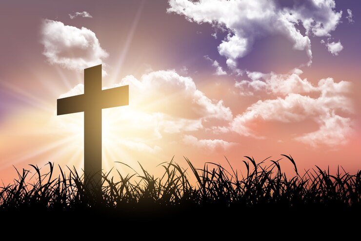 Cross at sunrise — rooted in Christ